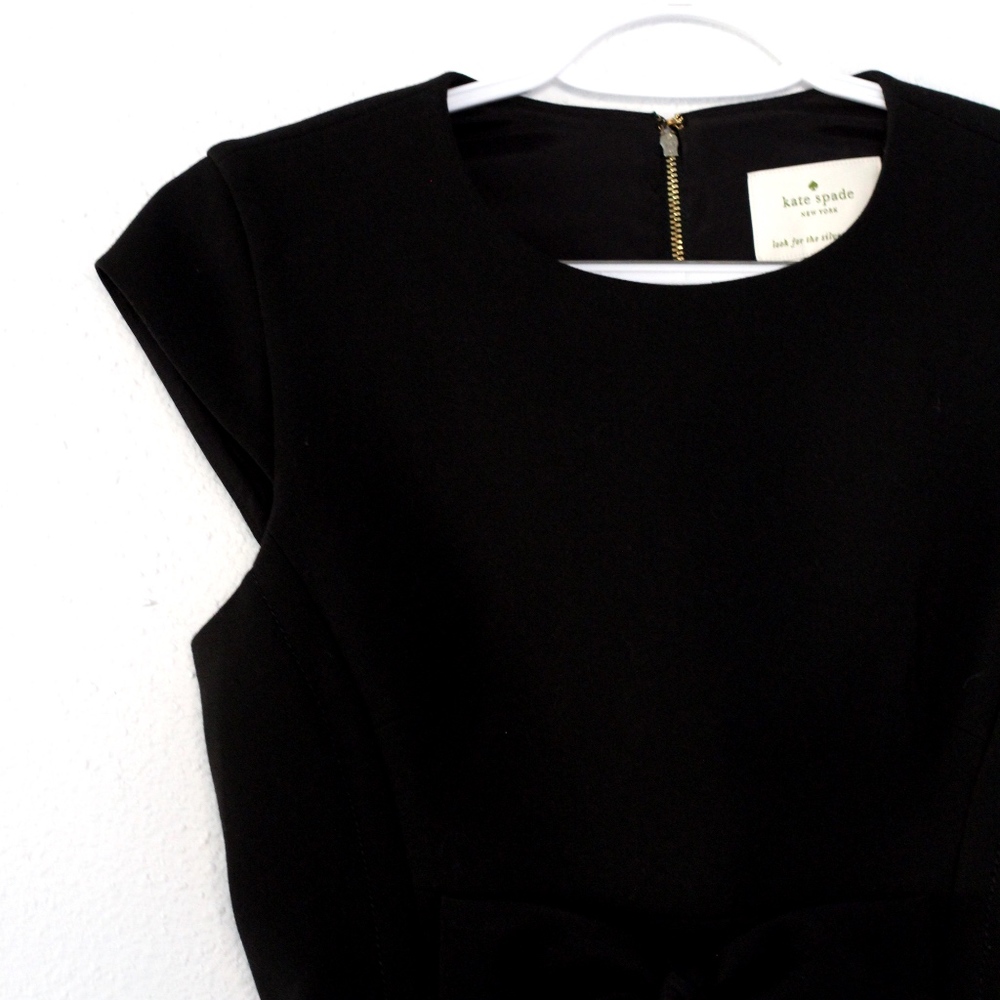 KATE SPADE: Conservative (2/4) Black Dress w/ Bow